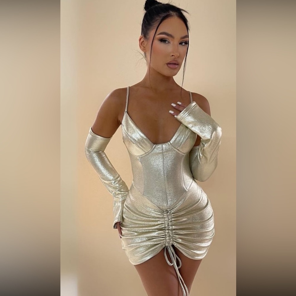 Halo Evangeline Gold “The Body” Dress